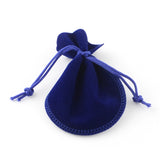 200 pc Velvet Bags, Calabash Shape Drawstring Jewelry Pouches, Medium Blue, 9x7cm