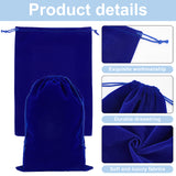 5 pc 5pcs Blue Velvet Drawstring Bags, 9.8x13.7 inch Jewelry Pouches Storage Bags Large Gift Bags Party Favor Treat Bags for Jewelry Silverware Flatware Candy Wedding Favor Christmas Storage