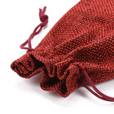 10 pc Polyester Imitation Burlap Packing Pouches Drawstring Bags, Mixed Color, 12x9cm