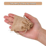 10 pc Polyester Imitation Burlap Packing Pouches Drawstring Bags, Mixed Color, 9x7cm