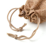 10 pc Polyester Imitation Burlap Packing Pouches Drawstring Bags, Mixed Color, 9x7cm