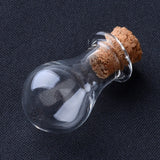 5 pcs Glass Bottles, with Cork Stopper, Wishing Bottle, teardrop, Clear, 28x14mm, Bottleneck: 8mm in diameter, Capacity: 2ml