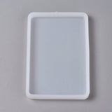 DIY Silicone Molds, Resin Casting Molds, Clay Craft Mold Tools, Rectangle, White, 126x86x10mm