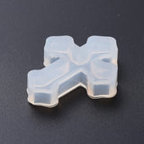 DIY Silicone Molds, Resin Casting Molds, For UV Resin, Epoxy Resin Jewelry Pendants Making, Cross, White, 39x32x5mm