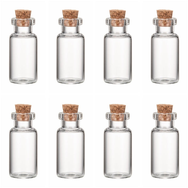 CRASPIRE 20 pcs Glass Jar Glass Bottles, with Cork Stopper, Wishing ...