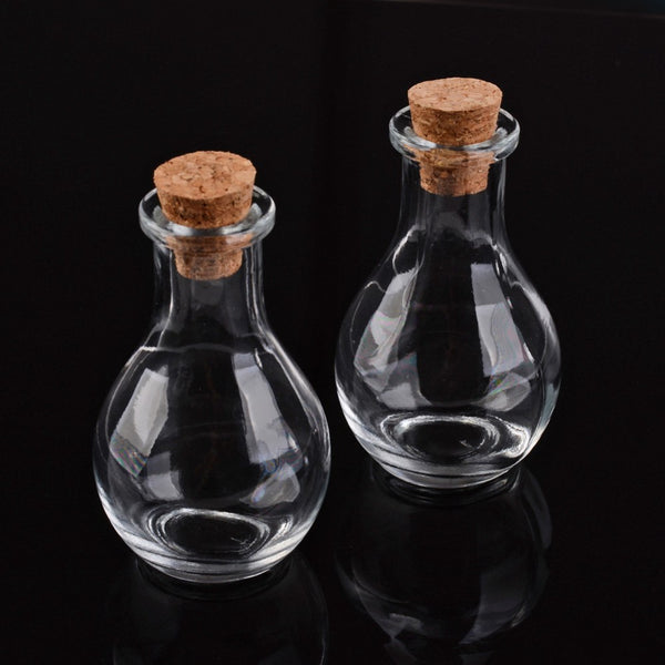 Glass Bead Containers, Glass Wishing Bottle, Cork 10mm