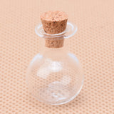 5 pcs Glass Bottles, Beads Containers, with Cork Stopper, Wishing Bottle, Clear, 26.5x17mm, Hole: 6mm, Capacity: 4ml(0.13 fl. oz)