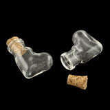 5 pcs Boot Glass Bottle for Bead Containers, with Cork Stopper, Wishing Bottle, Clear, 20x11x25mm, Hole: 6mm, Bottleneck: 9.5mm in diameter, Bottle Capacity: 2ml(0.06 fl. oz).