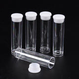 20 pcs Clear Tube Plastic Bead Containers with Lid, 15mm wide, 55mm long, Capacity: 3ml(0.1 fl. oz)