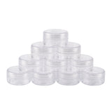 10 pcs Plastic Bead Containers, Seed Beads Containers, Round, about 3.9cm in diameter, 2.2cm high, Capacity: 10ml(0.34 fl. oz)