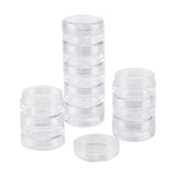 5 pcs Plastic Bead Containers, Round, 5 Vials, about 3.9cm in diameter, 10.2cm high, Capacity: 10ml(0.34 fl. oz)