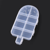 1 pcs Plastic Bead Containers, for Small Parts, Hardware and Craft, Ice-lolly, Clear, 15.5x7.9x1.95cm