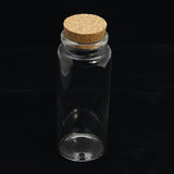 1 pcs Glass Jar Glass Bottle for Bead Containers, with Cork Stopper, Wishing Bottle, Clear, 127x47mm, Bottleneck: 35.5~36mm in diameter, Capacity: 55ml(1.85 fl. oz)