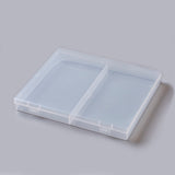 1 pcs Plastic Bead Containers, 2 Compartments, Rectangle, Clear, 8-3/8x6-7/8x1 inch(21.2x17.6x2.6cm),  Compartments: 10.2x17cm,  2 Compartments/box