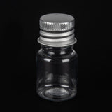 10 pcs PET Plastic Mini Storage Bottle, Travel Bottle, for Cosmetics, Cream, Lotion, liquid, with Aluminum Screw Top Lid , Platinum, 2.2x4.3cm, Capacity: 5ml(0.17fl. oz)