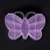 1 pcs Butterfly Plastic Bead Storage Containers, 13 Compartments, Pink, 11.2x13.8x1.9cm