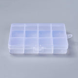 1 pcs Plastic Bead Storage Containers, 12 Compartments, Rectangle, Clear, 130x100x22mm, Hole: 5mm