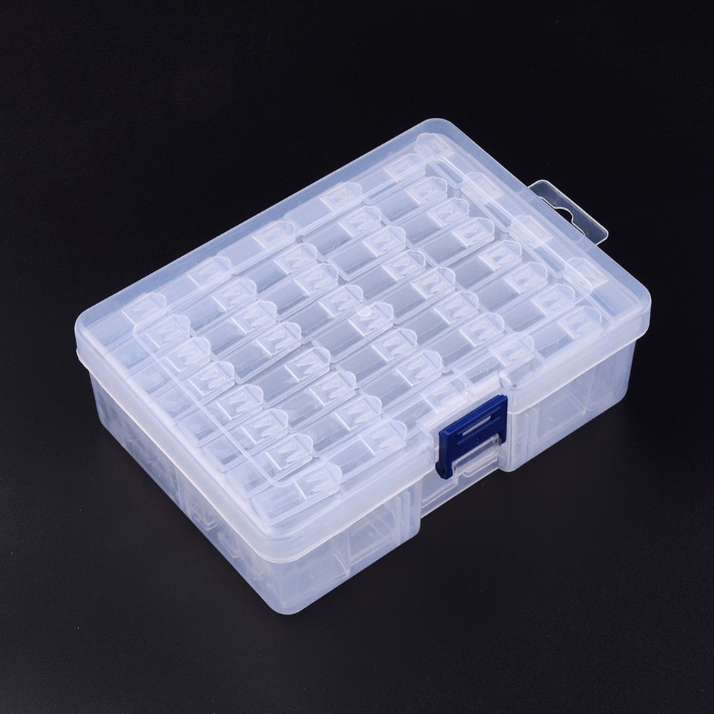 1 Set Plastic Bead Containers, Flip Top Bead Storage, For Seed Beads  Storage Box, with PP Plastic Packing Box, Rectangle, Clear, 50x27x12mm,  Hole