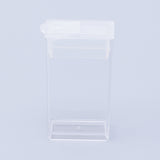 10 pcs Plastic Bead Containers, Flip Top Bead Storage, For Seed Beads Storage Box, Rectangle, Clear, 5x2.7x1.2cm, Hole: 0.9x1cm, Capacity: 3ml(0.1 fl. oz)