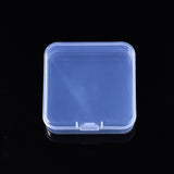 5 pcs Square Polypropylene(PP) Bead Storage Containers, with Hinged Lid, for Jewelry Small Accessories, Clear, 6.5x6.5x1.9cm, compartment: 62x62mm