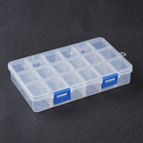 2 pcs Organizer Storage Plastic Boxes, Rectangle, White, 16.5x10.8x3cm, compartment: 3x2.5cm, 18 compartment/box