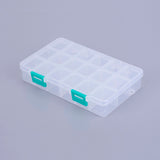 1 pcs Organizer Storage Plastic Box, Adjustable Dividers Boxes, Rectangle, White, 16.5x10.8x3cm, compartment: 3x2.5cm, 18 compartment/box