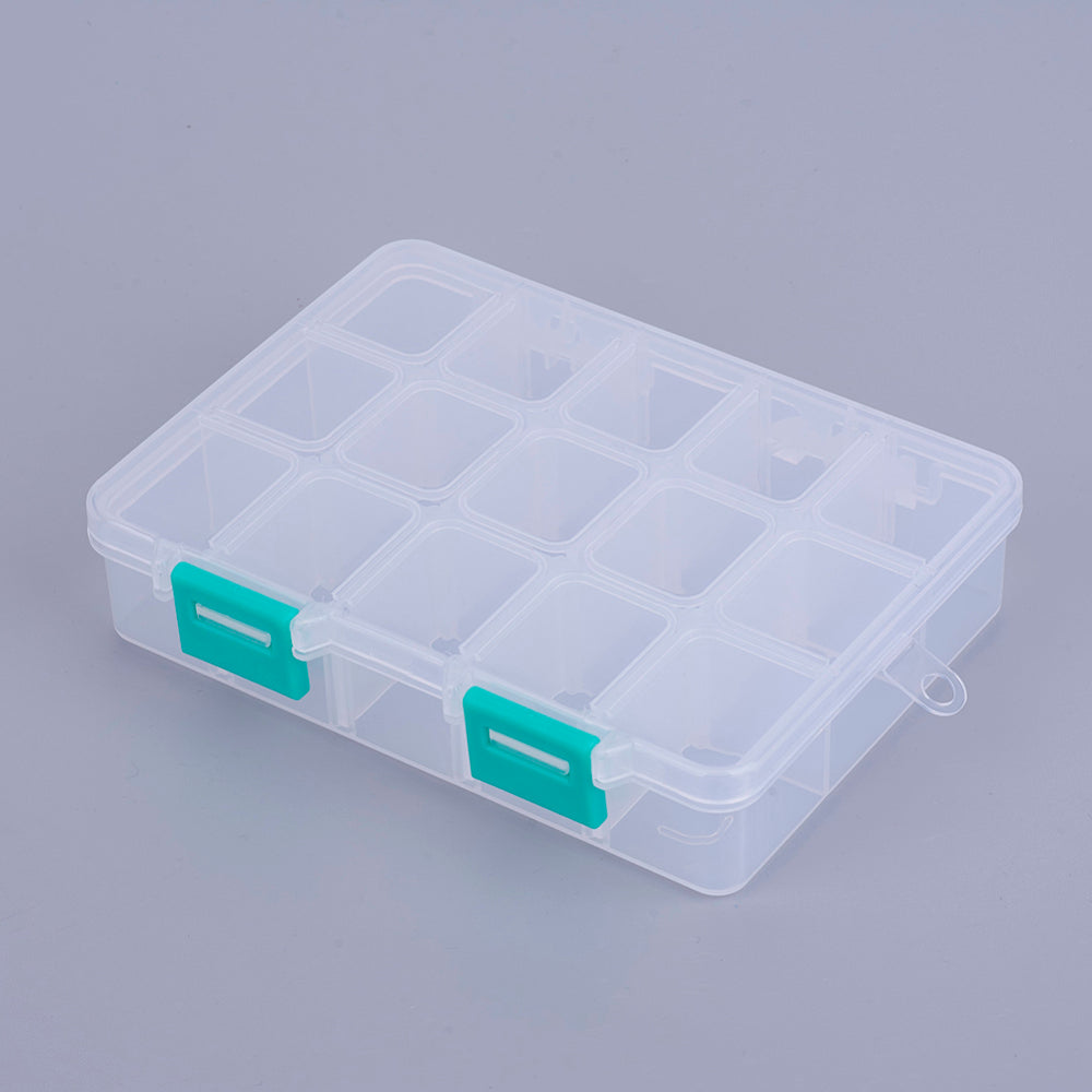 12pcs Plastic Bead Containers Adjustable Dividers Box 24