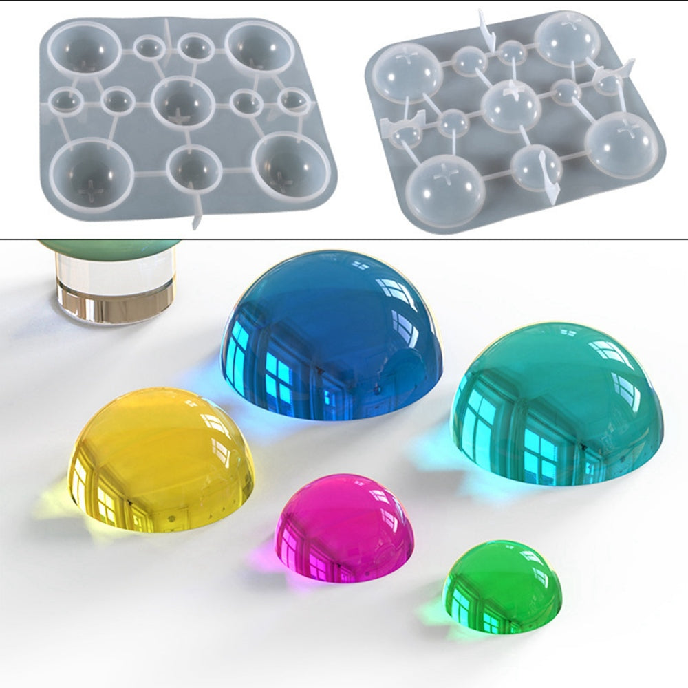 3Pcs Sphere Jewelry Silicone Casting Molds Sets Mixed Size UV