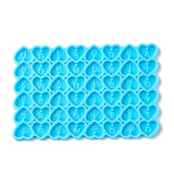 DIY Pendants Silicone Molds, Resin Casting Molds, For UV Resin, Epoxy Resin Craft Making, Heart, Deep Sky Blue, 85x56x3mm, Hole: 1mm, Inner Diameter: 10x7mm