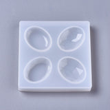 Silicone Molds, Resin Casting Molds, For UV Resin, Epoxy Resin Jewelry Making, Oval, White, 97x97x12.5mm, Oval: 37.5x27mm