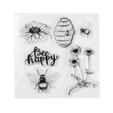 Craspire Plastic Stamps, for DIY Scrapbooking, Photo Album Decorative, Cards Making, Stamp Sheets, Bees Pattern, 105x105x3mm