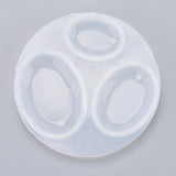 Oval Silicone Pendant Mold, Resin Casting Molds, for DIY UV Resin, Epoxy Resin Jewelry Making, White, 69x7mm, Hole: 2mm, Inner Diameter: 25x17mm and 33x24mm and 39x28mm