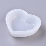 DIY Heart Dish Silicone Molds, Resin Casting Molds, For UV Resin, Epoxy Resin Jewelry Making, White, 72x83x25mm, Inner Size: 57x72mm and 41x51mm.