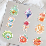 Craspire Cartoon Feather & Duck & Apple Paper Stickers Set, Adhesive Label Stickers, for Water Bottles, Laptop, Luggage, Cup, Computer, Mobile Phone, Skateboard, Guitar Stickers, Mixed Color, 38~85x22~78x0.3mm