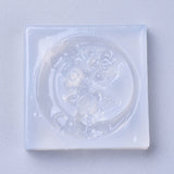 Silicone Molds, Resin Casting Molds, For UV Resin, Epoxy Resin Jewelry Making, Ring with Flower, White, 46x46x10mm, Inner Diameter: 39mm