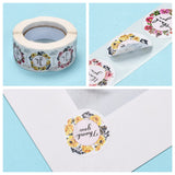 Craspire 1 Inch Thank You Stickers, DIY Scrapbook, Decorative Adhesive Tapes, Flat Round, Colorful, 25mm, 4 patterns/roll, about 500pcs/roll