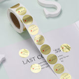 Craspire DIY Scrapbook, Decorative Adhesive Tapes, Flat Round with Word Handmade with Love, Gold, 25mm, about 500pcs/roll