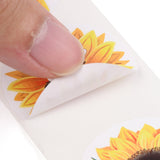 Craspire Sunflower Theme Paper Stickers, Self Adhesive Roll Sticker Labels, for Envelopes, Bubble Mailers and Bags, Flat Round, Gold, 3.8cm, about 500pcs/roll