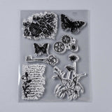 Craspire Plastic Stamps, for DIY Scrapbooking, Photo Album Decorative, Cards Making, Stamp Sheets, Butterfly Pattern, 149~151x100x3mm