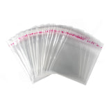 200 pc OPP Cellophane Bags, Small Jewelry Storage Bags, Self-Adhesive Sealing Bags, Rectangle, Clear, 7x5cm, Unilateral thickness: 0.035mm, Inner measure: 5x5cm