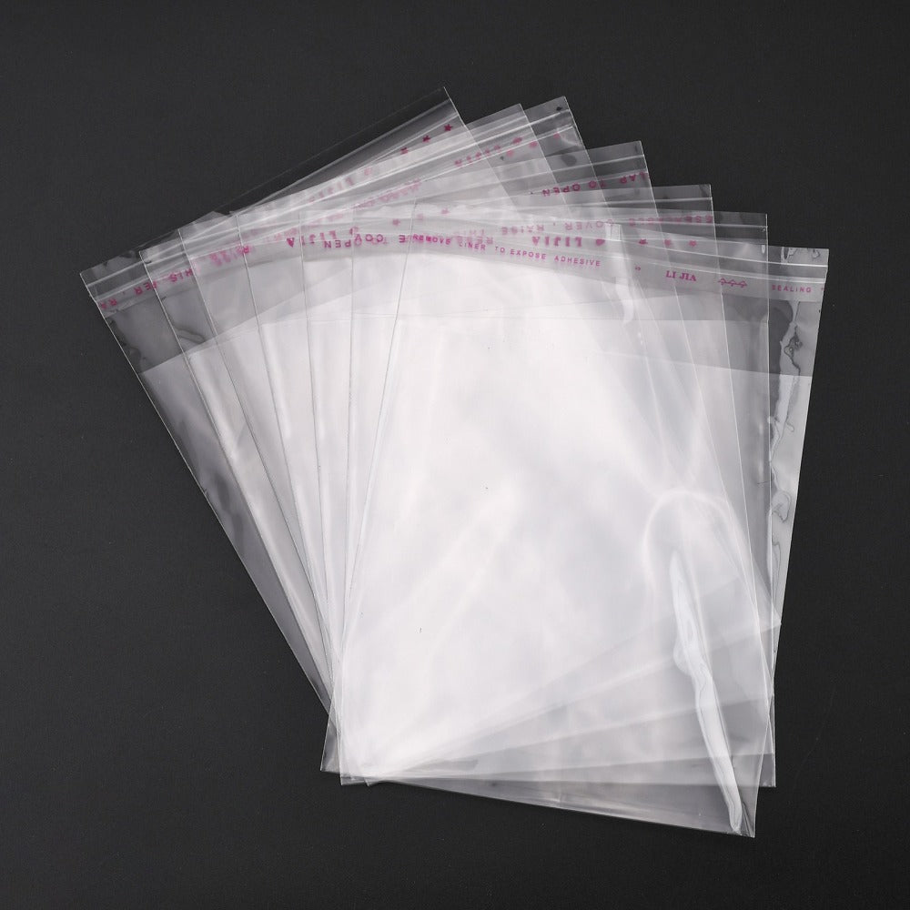 100pc Transparent Plastic Bag Small Self Sealing Cellophane Sachet