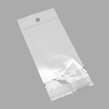 100 pc Pearl Film OPP Cellophane Bags, Self-Adhesive Sealing, with Hang Hole, Rectangle, White, 13.5x7cm, Unilateral thickness: 0.035mm, Inner measure: 9x7cm, Hole: 6mm