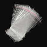 200 pc OPP Cellophane Bags, Rectangle, Clear, 10x4.5cm, Hole: 8mm, Unilateral thickness: 0.035mm, Inner measure: 6x4.5cm