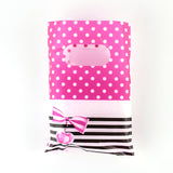 50 pc Printed Plastic Bags, Rectangle, Hot Pink, 18x13cm