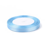 1 Group Single Face Satin Ribbon, Polyester Ribbon, Light Blue, 1 inch(25mm) wide, 25yards/roll(22.86m/roll), 5rolls/group, 125yards/group(114.3m/group)