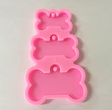 Bone Shape DIY Pendant Silicone Molds, for Keychain Making, Resin Casting Molds, For UV Resin, Epoxy Resin Jewelry Making, Hot Pink, 116x67x10mm, Inner Diameter: 21x30mm, 42x27mm, 34x52mm