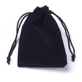 10 pc Velvet Cloth Drawstring Bags, Jewelry Bags, Christmas Party Wedding Candy Gift Bags, Black, 7x5cm