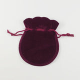 10 pc Velvet Bags, Calabash Shape Drawstring Jewelry Pouches, Medium Violet Red, 9x7cm