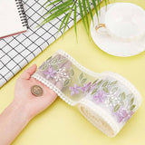 6 Yards Flower Lace Ribbon Vintage Purple Floral Edging Trimmings Embroidered Polyamide Yarns Ribbons Applique Mesh Patch for Sewing Wedding Bridal Clothes DIY Crafts Supplies