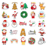 Craspire 50Pcs Christmas PVC Self Adhesive Stickers, Waterproof Decals for Water Bottle, Helmet, Luggage, Mixed Shapes, 55~85mm